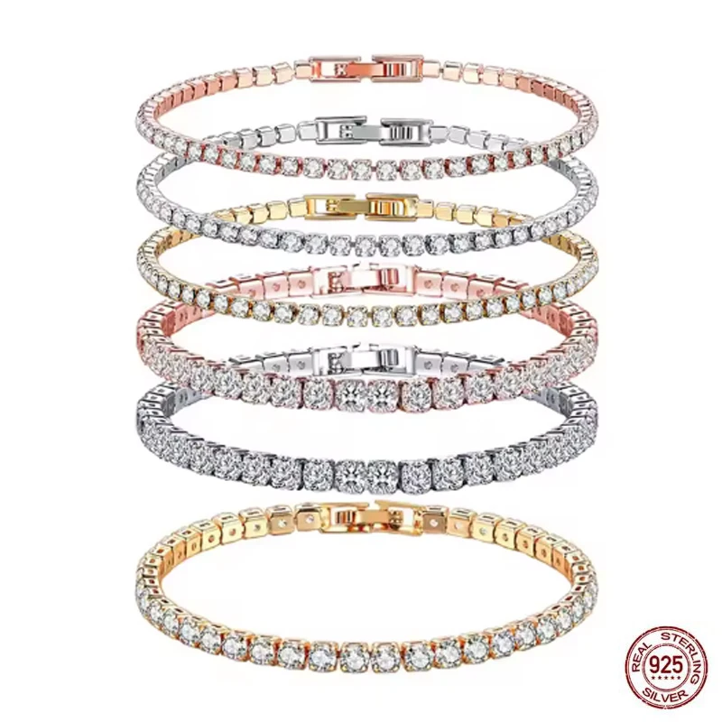 

Exquisite 925 sterling silver fashionable zircon sparkling bracelet star bracelet ladies' party charm jewelry