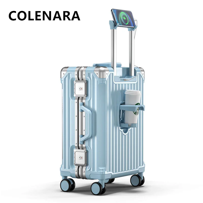 COLENARA-Valise de Voyage de 20 ans, Boîte d\'Embarquement, 22, 24, 26 Pouces, Cadre en Aluminium de Grande Capacité, Sacs à Roulettes