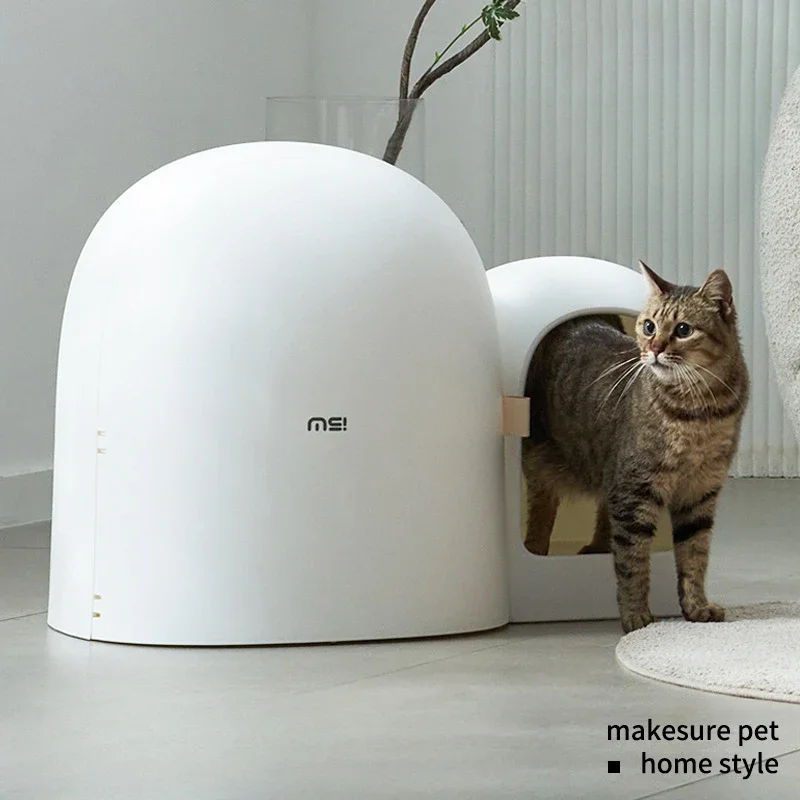 

Fully Enclosed Extra Large Cat Litter Box Anti-odor Cat Toilet Simple Style Cat Litter Box Pet Supplies Eco-friendly Material