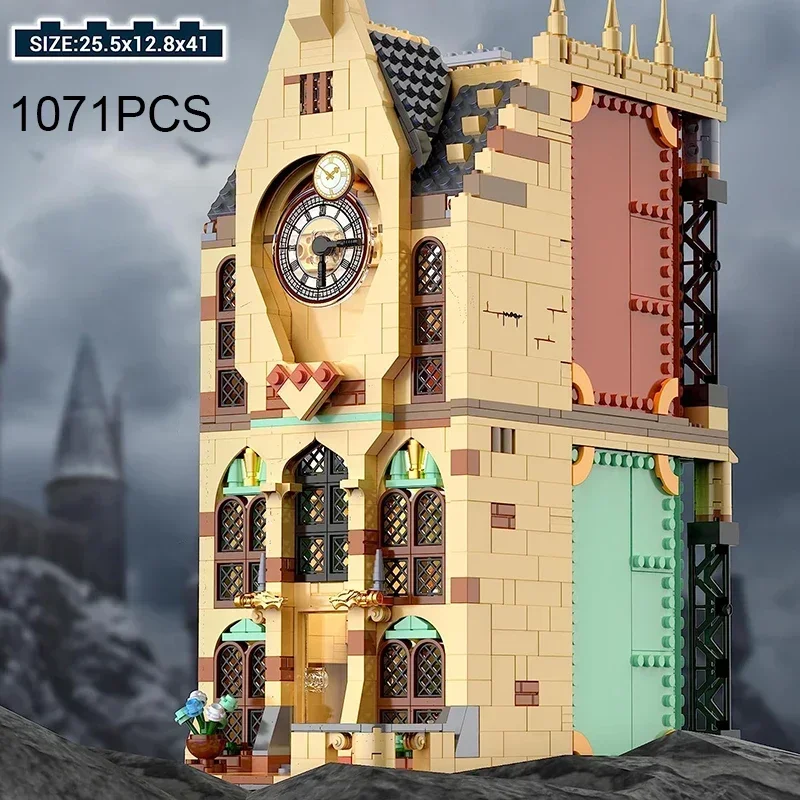 1071PCS Classical Clock Tower Building Blocks City Street View Medieval Castle Assembly Model Bricks Children's Christmas Gifts