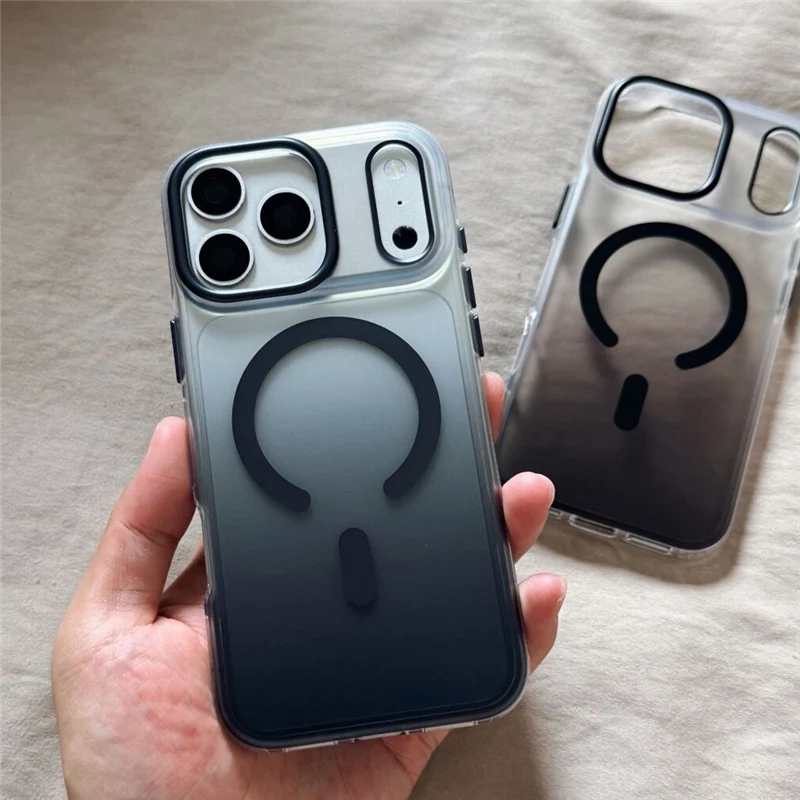 

Magnetic Gradient Matte Translucent Armor Shockproof Case For iPhone 17Pro 16 15 17 Pro Max For Magsafe Wireless Charge Cover