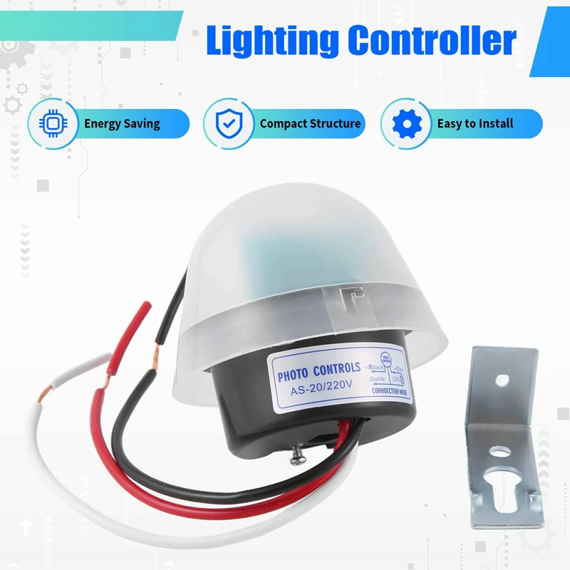 ELEC-Automatic Auto On Off Photocell Street Light Lamp Switch C AC 220V 50-60Hz 10A Photo Control Photoswitch Sensor Switch