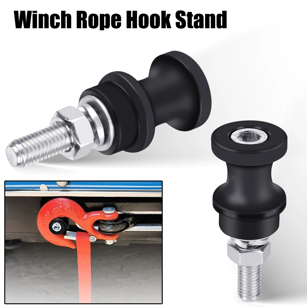 

For 3/8 1/2 Clevis Slip Half-Linked Winch Hook Black Car Winch Rope Hook Stand Steel Aluminum Alloy 10" Bolt Mount