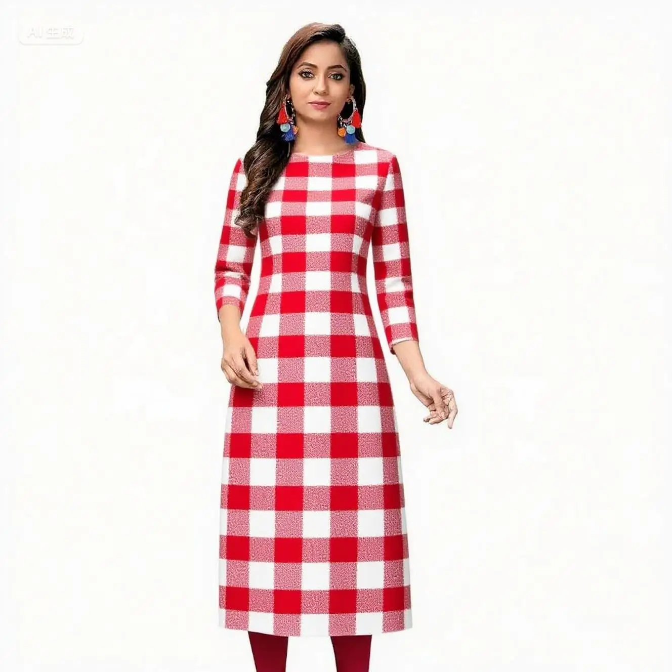 فستان كورت مريح غير رسمي للنساء المسلمات أنبوب مستقيم طاووس عرقي جميع المناسبات مثل عيد الميلاد Abito Donna Musulmana #2