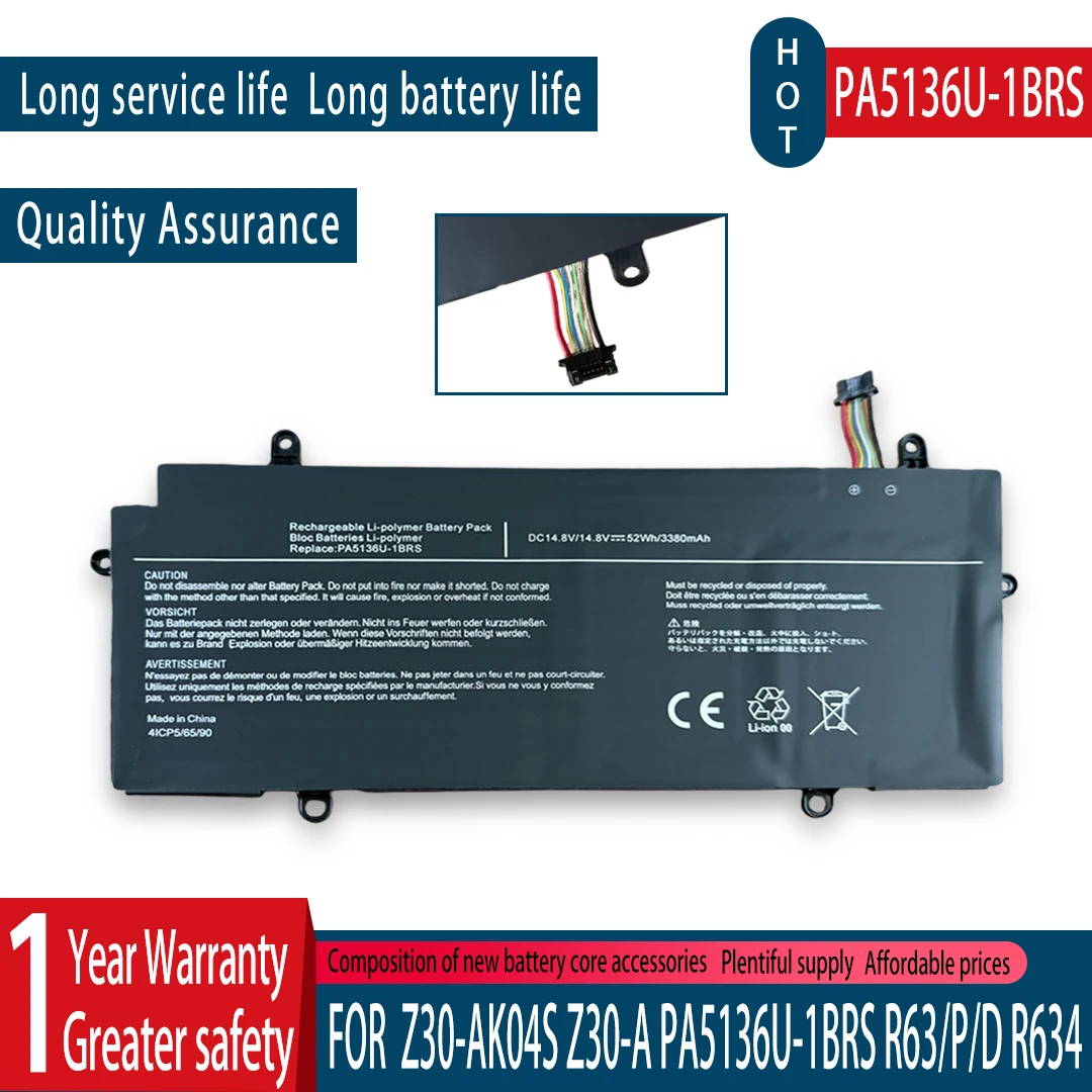 New for Toshiba Z30-AK04S Z30-A PA5136U-1BRS R63/P/D R634 Laptop Battery