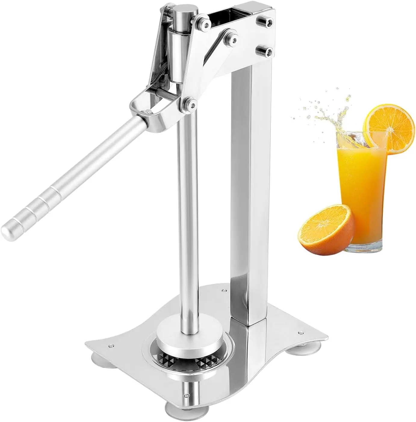 Heavy Duty Manual Desktop Lemon Juicer, 304 Stainless Steel Multifunctional Orange Juicer Fruit and Nut Crusher with Non-Slip Ha