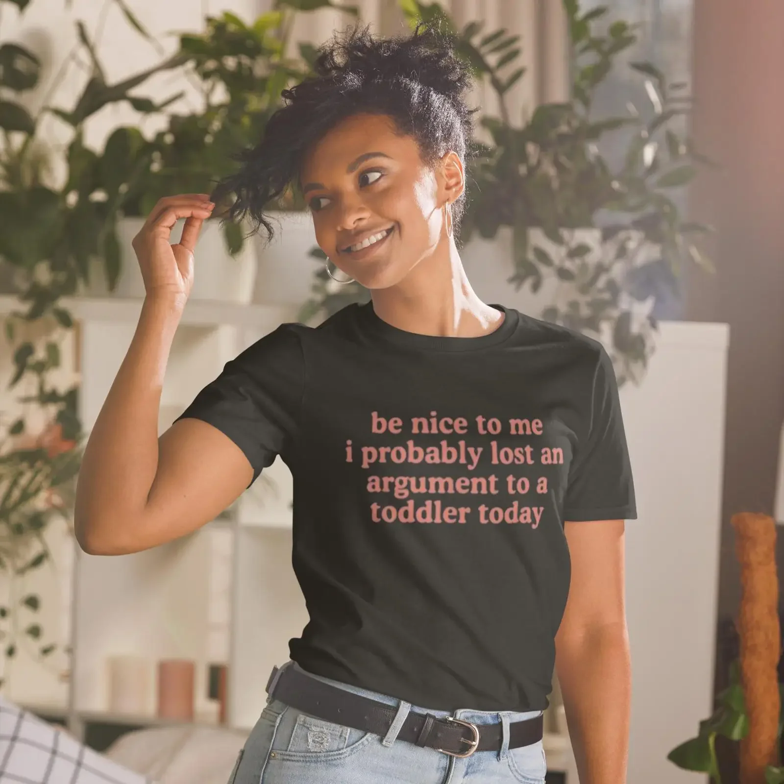 Be Nice to Me I Probably Lost an Argument a Toddler Today T Shirt Funny Parenting Exhausted Mom Dad  vintage Washed Casual