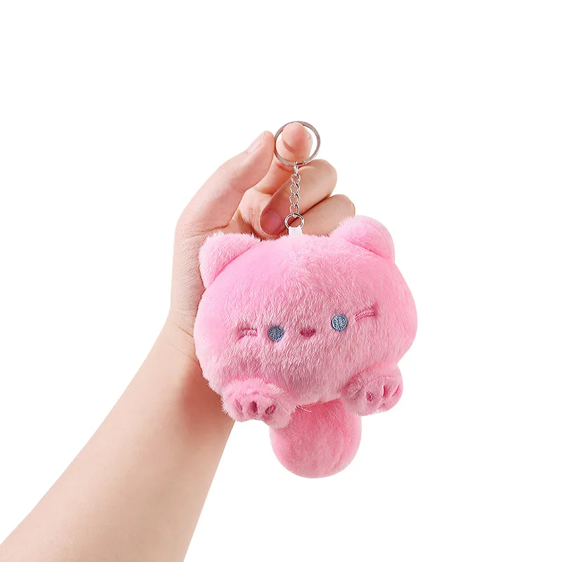 Leuke piepende casual kat pop pluche sleutelhanger tas hanger hanger schattige pop pop cadeau