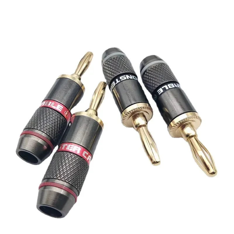 

12/8/4Pcs Banana Connector Plug RCA Male Plug/Female Jack Adapter Speaker Plug Audio Connectors Gold Plated 4MM Banana Plugs