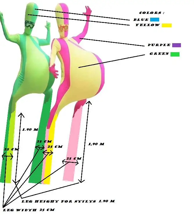 Party Show Stilt walkers Big tummy Costume Customized make stage performance outfit