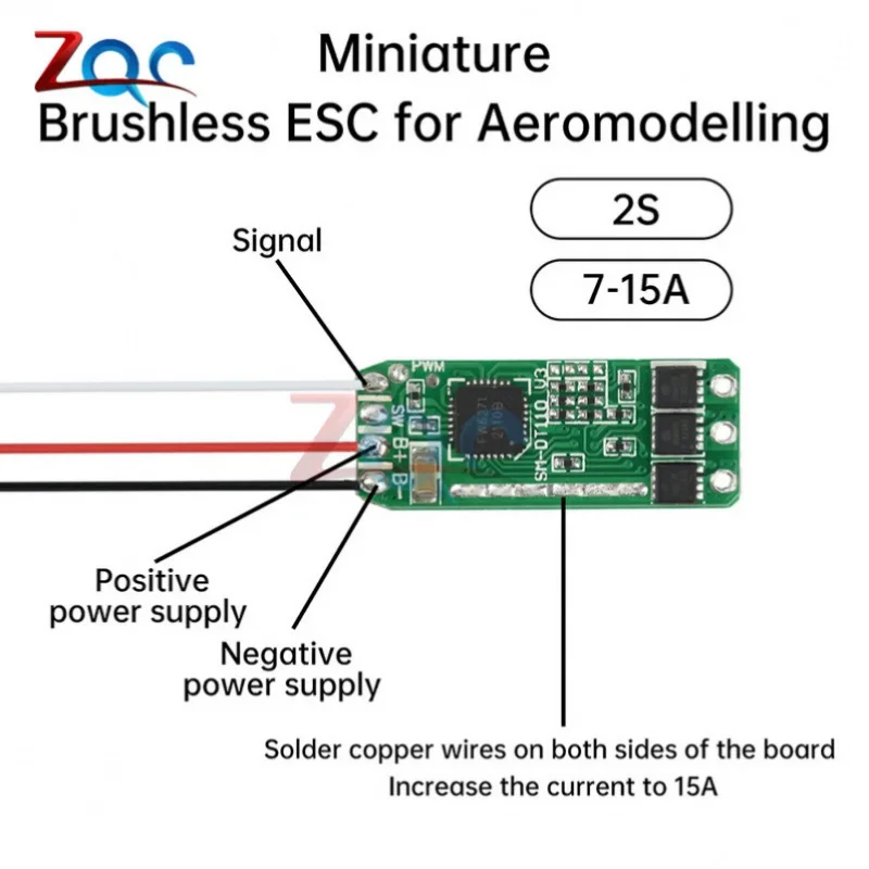 

3pcs 2S 7-15A miniature model aircraft three-phase brushless electric adjustable brushless motor drive board without BEC