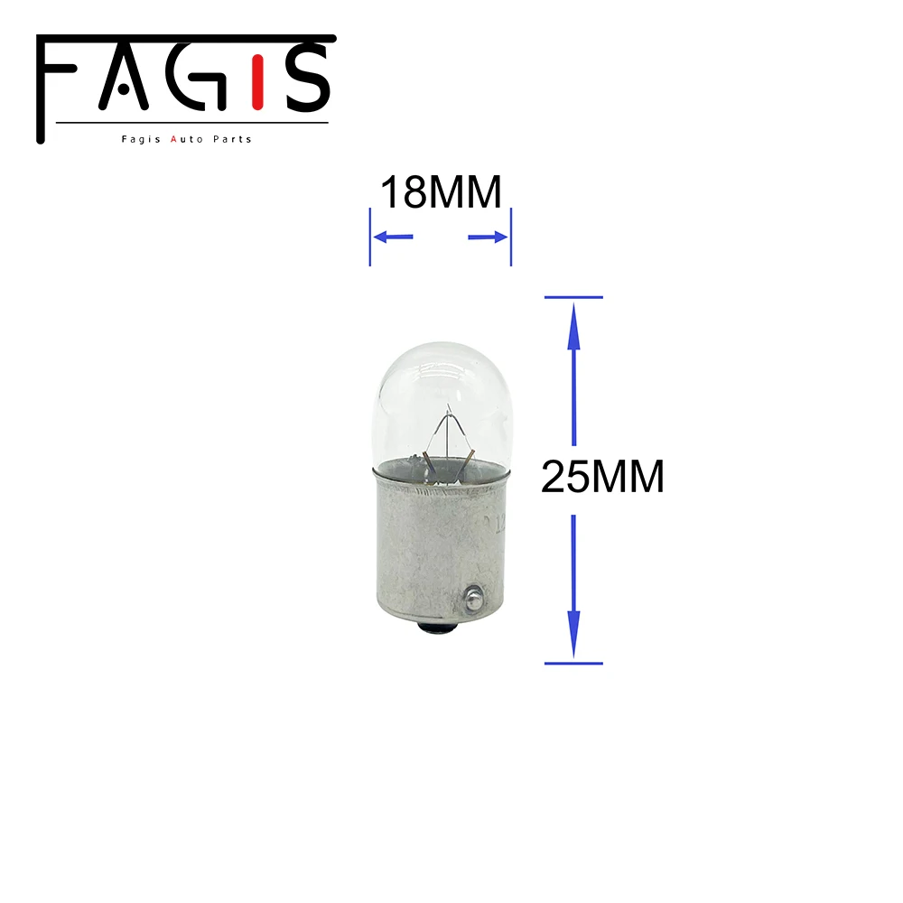 Fagis 10 Pcs R5W T16 12V 24V 5W Car Light Truck Lamp Warm White Halogen Bulbs Signal Bulbs Standard Auto Interior Light