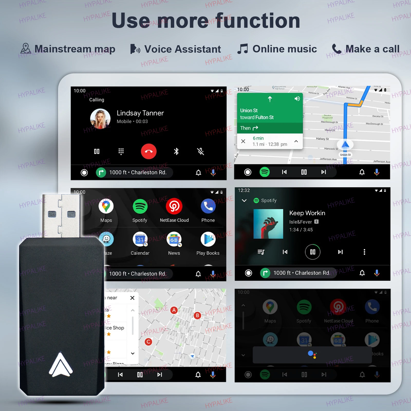 سلكي صغير جديد مطور 6.0 إلى Android Auto لخريطة توصيل السيارات السلكية Android Auto Car الذكية Ai Box Bluetooth WiFi