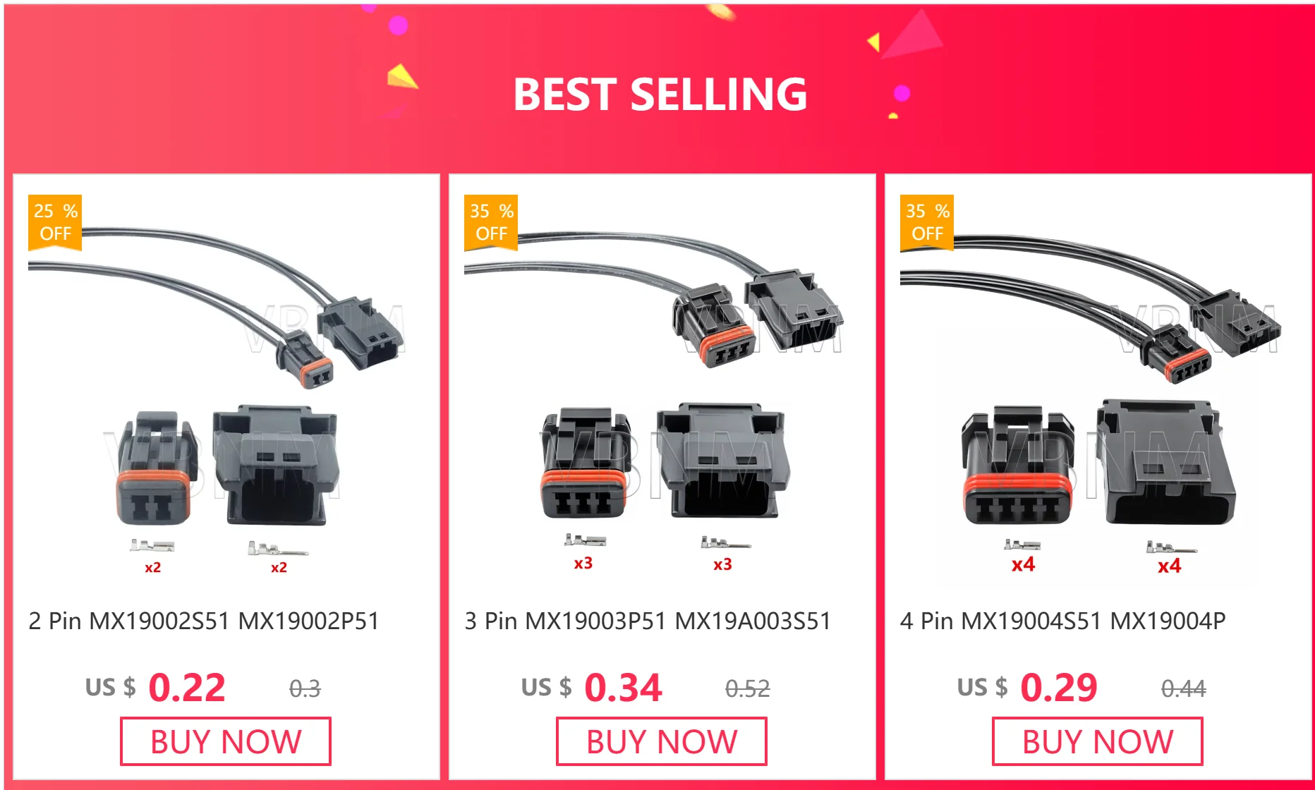 2/3/4-Pin MX19002P51 MX19002S51 MX19003P51 MX19A003S51 MX19004S51 MX19004P Auto Wasserdichter Stecker Auto-Rückspiegel-Buchse – Detail 1