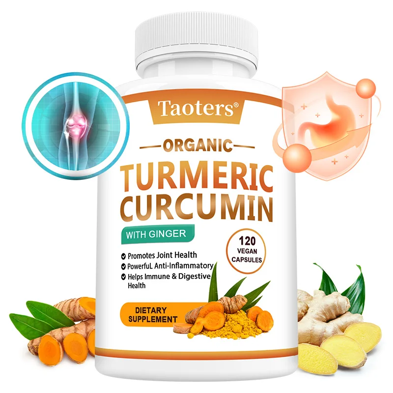 

Organic Turmeric Curcumin Capsules with Ginger Black Pepper, 95% Curcuminoids, High Absorption Joint Brain Heart Health Support