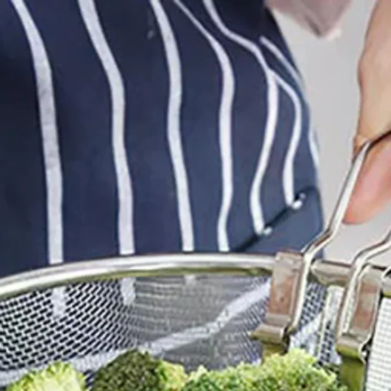 

Ситечко для жарки ворсинок, корзина из нержавеющей стали, корзина для жарки, кухонная круглая фритюрница, проволочная сетка с ручкой, проволочные дуршлаг, сетки