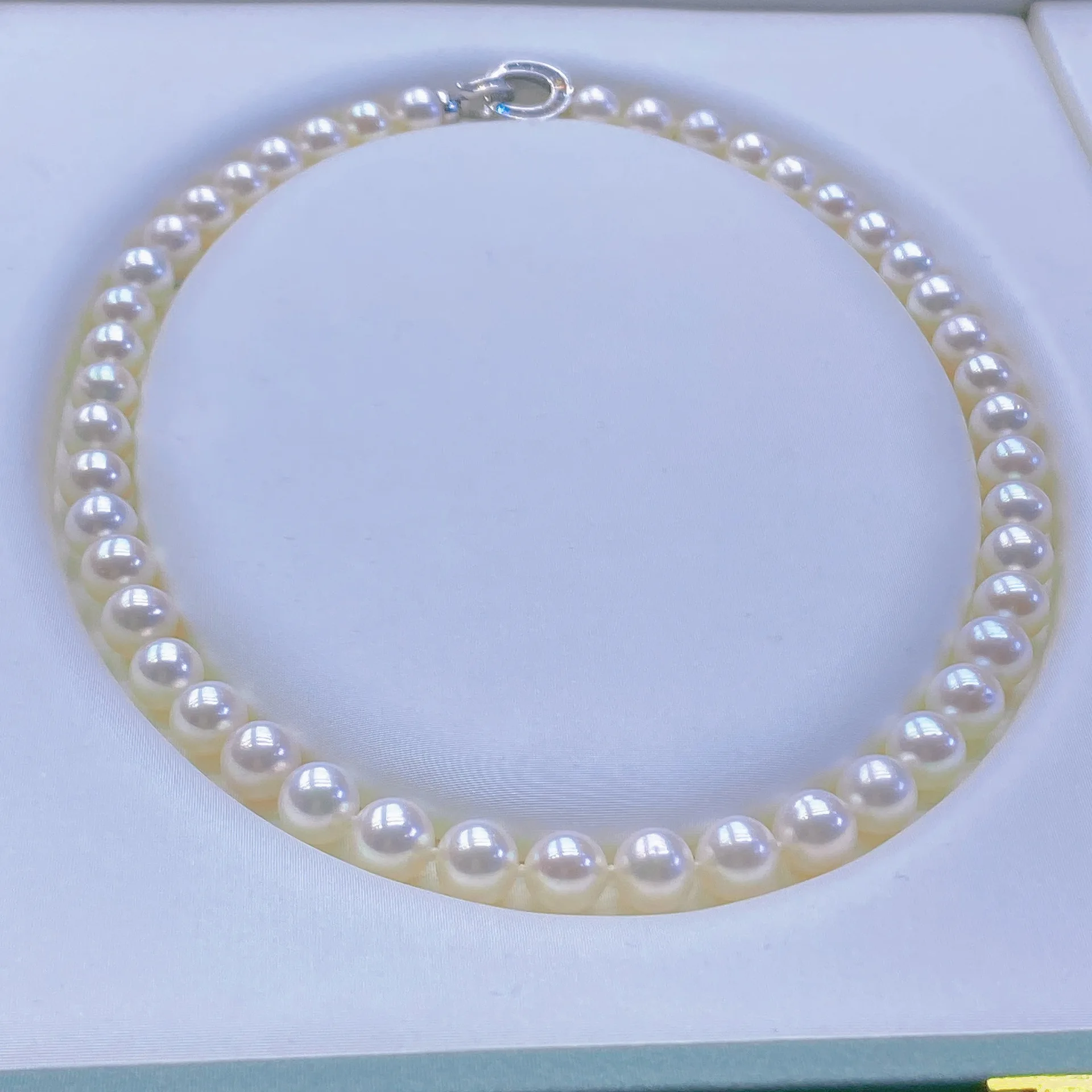 

Ожерелье из натурального пресноводного жемчуга 9-10 мм, почти идеальный круглый жемчуг Авроры без нуклея, серебряная застежка S925, ювелирные изделия премиум-класса в подарок