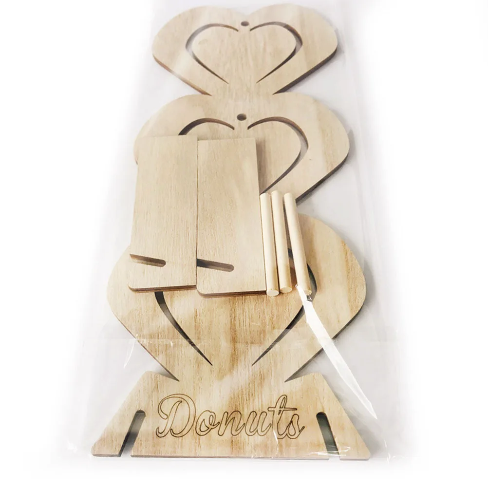 

Three Layer Heart Shape Wooden Donut Stand Elegant Rustic Party Donut Display Birthday Wedding Shower Treat Stand