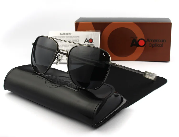 Ao Sonnenbrille Mann amerikanische Armee Militär Luftfahrt Pilot polarisierte Sonnenbrille Frau Luxusmarke Vintage Metall Titan Rahmen – Detail 18