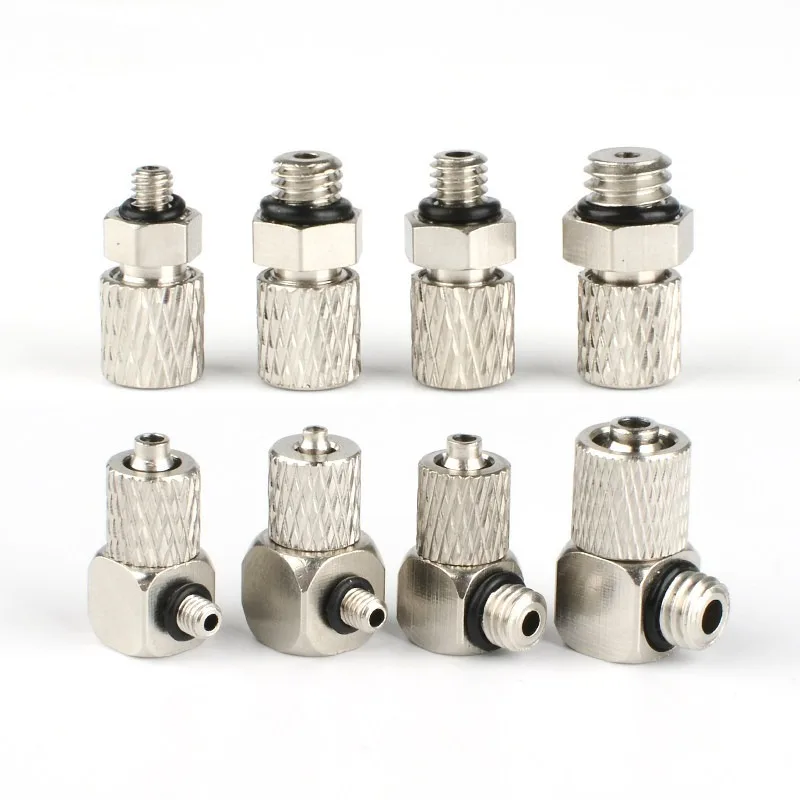 5PCS SMC Type Mini Pneumatic Pipe Fitting Brass Straight Elbow Tee Quick Connector Air Hose Tube 3mm 4mm 5mm 6mm M3 M4 M5 M6