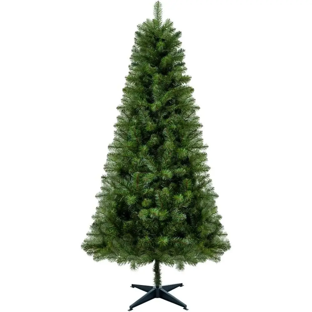 

Классическая зеленая искусственная рождественская елка на петлях с неразъемной подставкой длиной 6 футов и ветвями из ПВХ для легкой сборки и домашнего декора