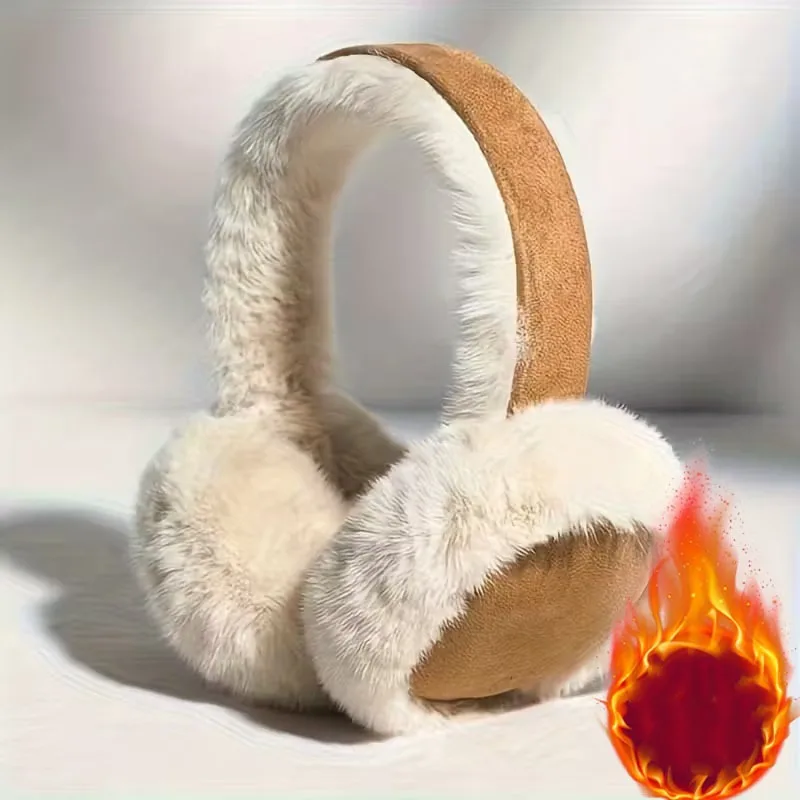 Plush Women Winter Earmuffs Foldable Soft Ear Warmers for Outdoor Activities Cold Weather Elegant Fashion Accessory Suitable