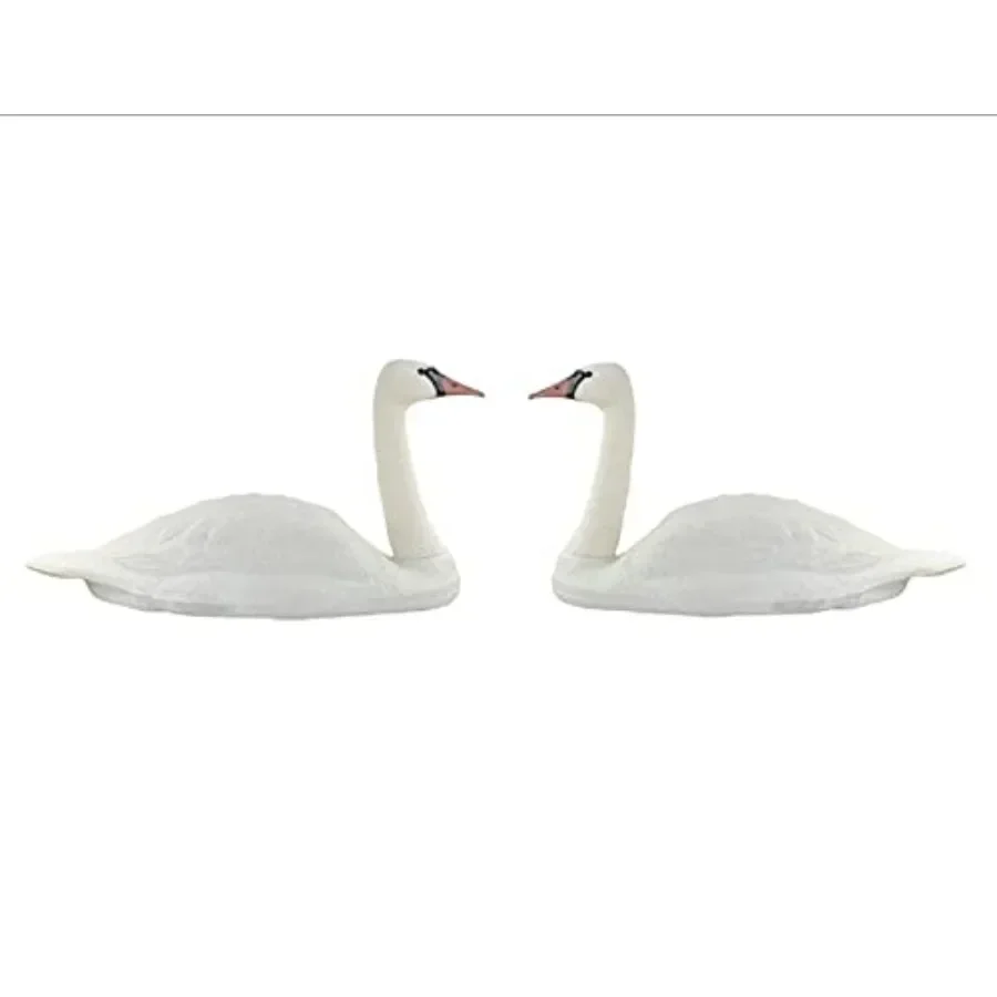 Pond H2O full-size floating white mute swan decoys for outdoor waterfowl hunting, durable PVC material, pure white color, reali