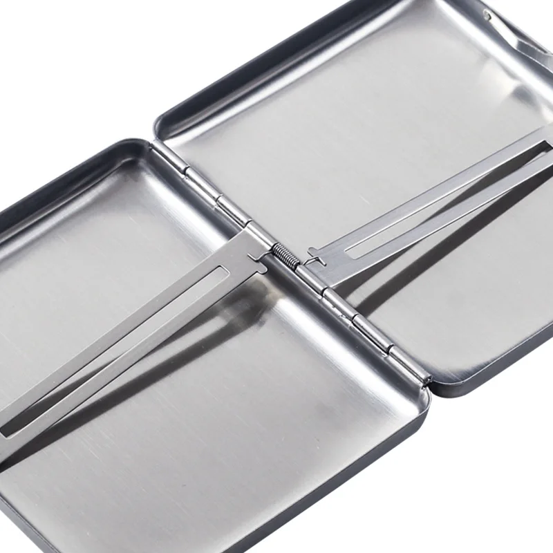 علبة سجائر معدنية لـ 20 سجائر محمولة مقاومة للسحق حامل تبغ جيب تخزين ملحقات التدخين #4