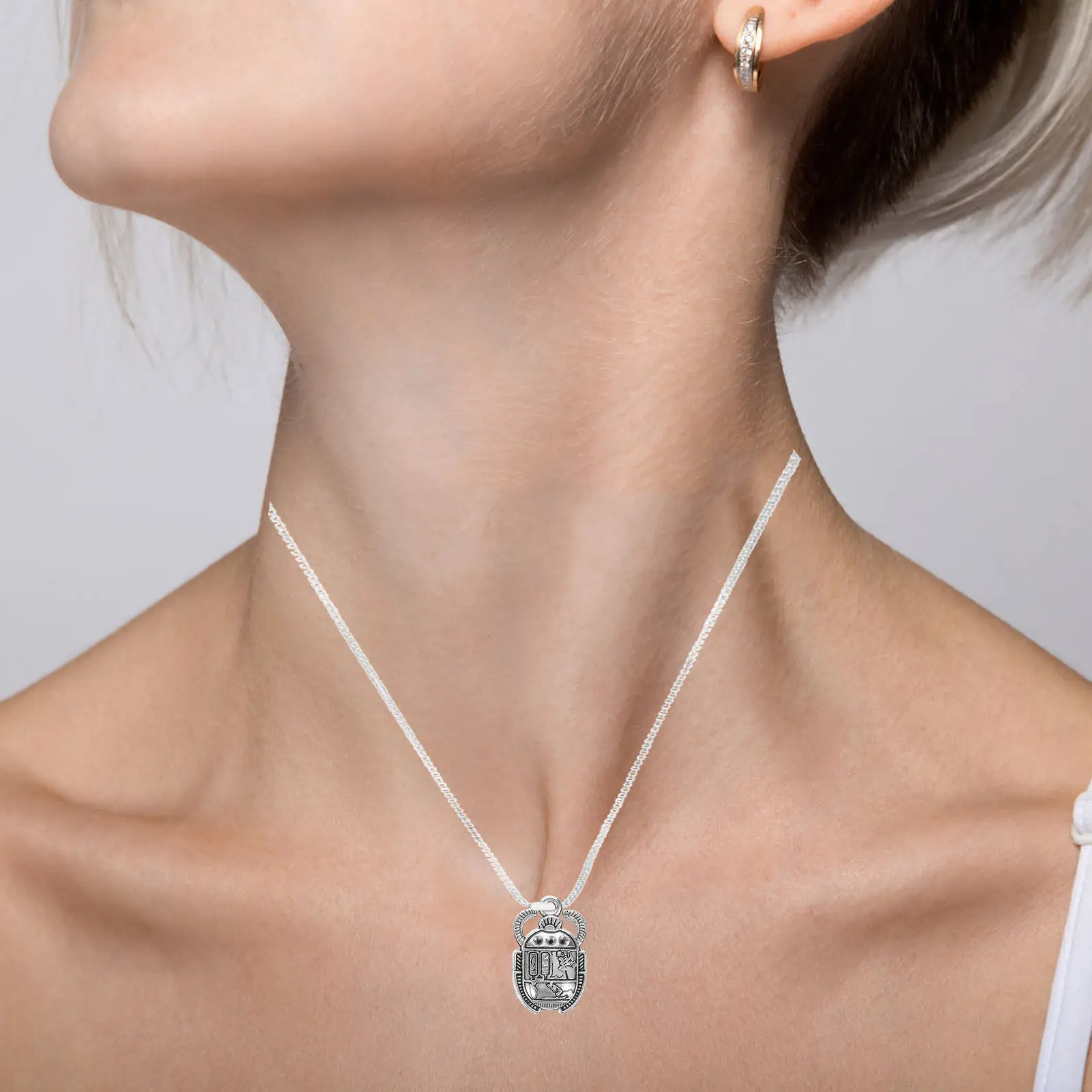 

20Pcs Egyptian Beetle Pendant Charms Vintage Sacred Amulet Crystal Inlay DIY Jewelry Making Necklace Bracelet Beetle Necklace