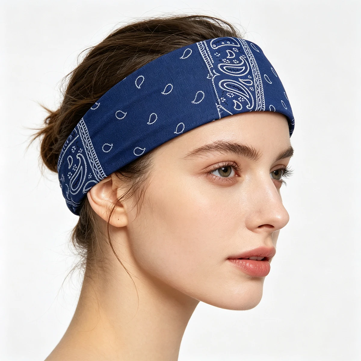 1Pcs Paisley Print Sports Headband Running Fitness Women Men Sweatband Quick-Dry Elastic Cycling Jog Tennis Yoga Gym Hair Band