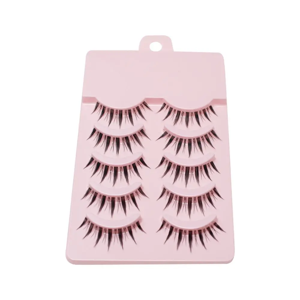 5 Pairs Lash Extension Handmade Thick Long False Eyelashes 3D Faux Mink Hair Little Devil Cross