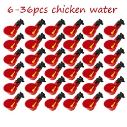 6-36Pcs Chicken Quail Hanging Water Cups Nipple Drinking Bowl Birds Water Feeder Bowl Drinker Cup for Backyard Automatic Poultry