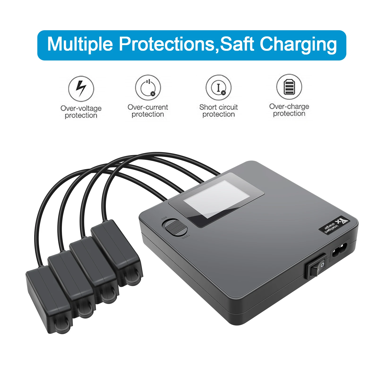 6 in 1 Digital Display Battery Charger For DJI Mini 4 Pro Battery Charging Hub Fast Smart Charger With USB for DJI Mini 3 Pro