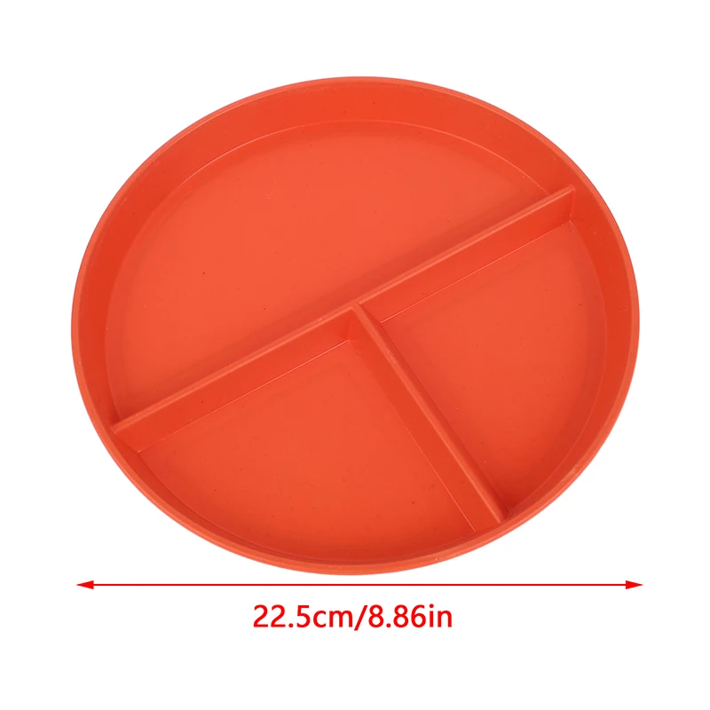 1Pc Divided Dish In 3 Diet Reusable Round Dinner Plate Kitchen Dinnerware Portion Plates For Adults 3 Compartments Microwave image 6