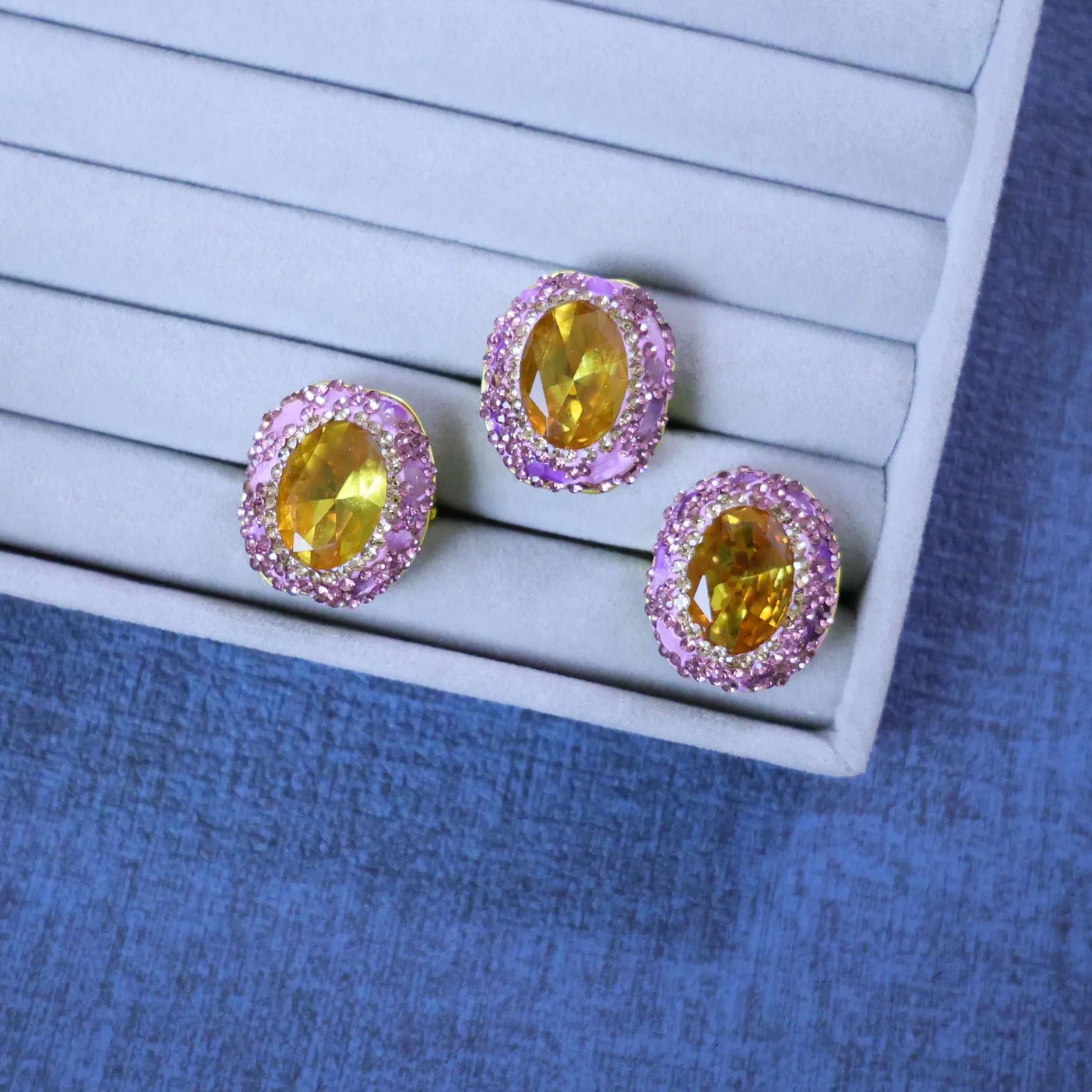 Turkey Sultan stone purple inlaid Dongling stone ring niche light luxury light-sensitive stone jewelry manufacturers wholesale