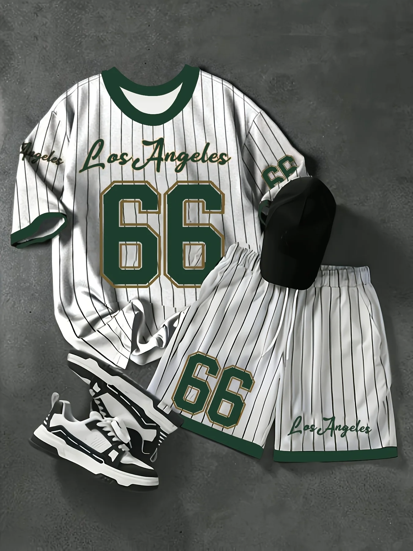 2026 Summer New Men's 3D 66 Print Baseball Shorts Y2K Oversized Casual Suit Suitable for Daily and Training Wear