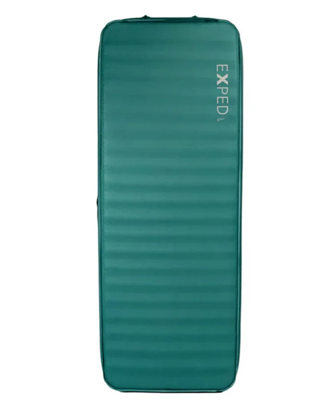 

Exped MegaMat Sleeping Pad Plush recycled, laminated fabric is cozy enough to sleep on without a sleeping bag