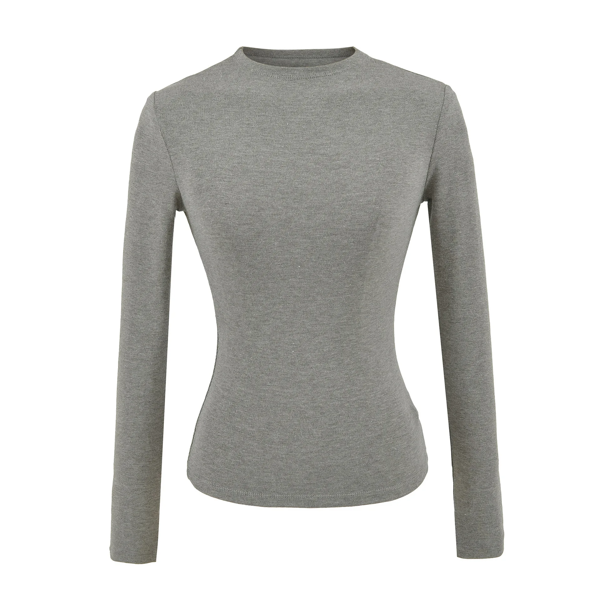 

New Autumn Winter Sexy Slim Fit Long Sleeve T-Shirt 2025 New Small Round Neck Waist Slimming Cashmere Base Shirt Top Casaul EKYS