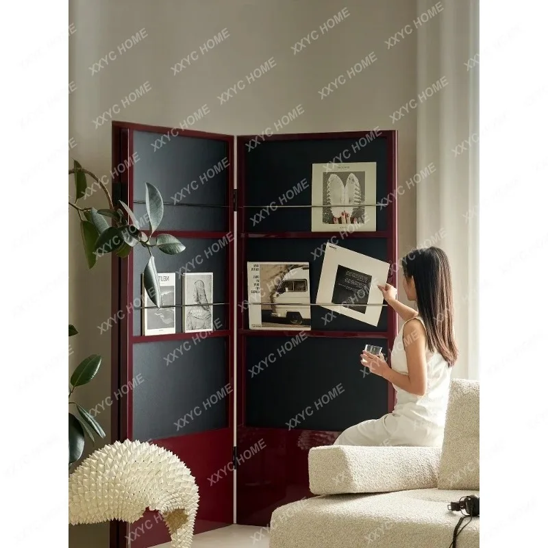 XX screen medieval foldable mobile study bedroom entrance partition living room designer model