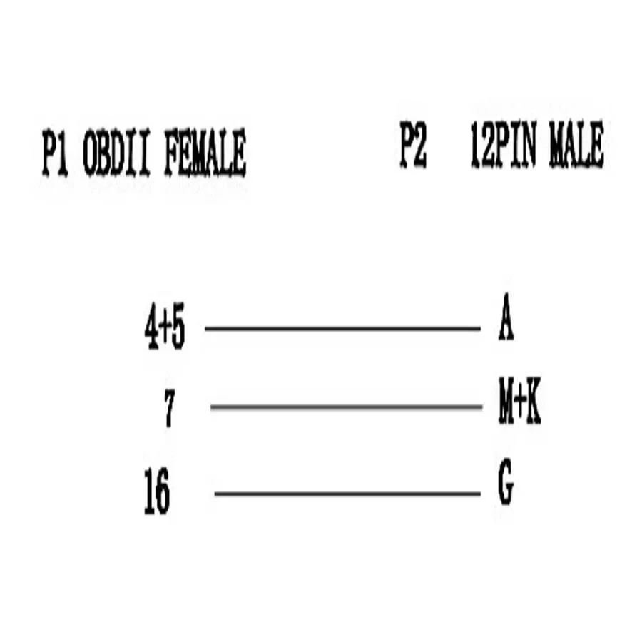 OBD 12PIN to OBD2 16Pin Connector for GM 12Pin Car OBD Adapter 16Pin Diagnostic Cable for GM 12Pin Old Vehicle Extension Cable
