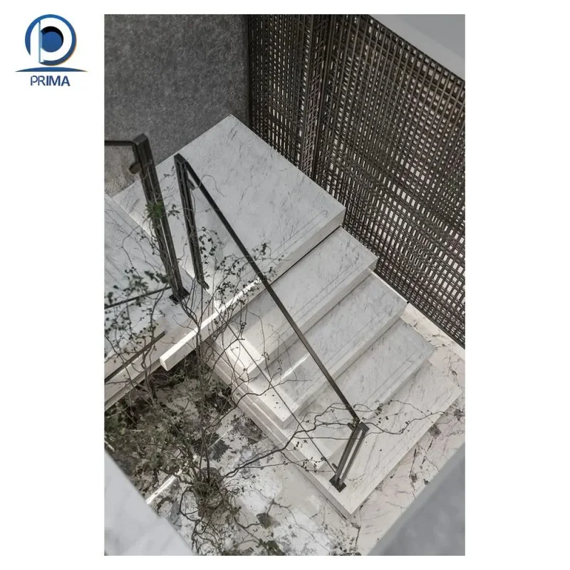 custom.Prima Factory Price Polished Marble Wooden Glass Straight Staircase Designs Stairs