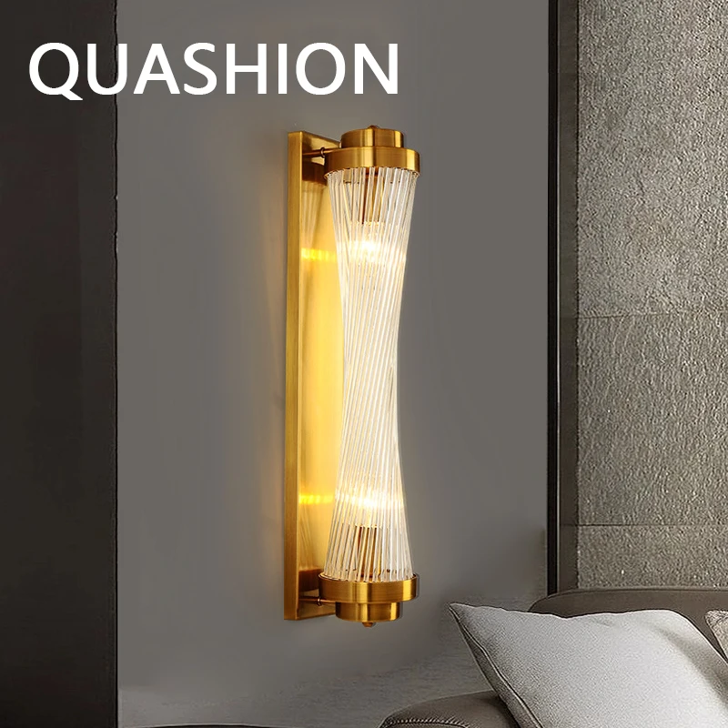 

Modern Luxury Hotel Corridor Wall Lamp Crystal Lampshade Iron Base LED Sconce Light Bedroom Decoration Background E14 LED Lustre