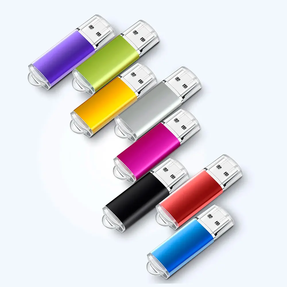 Mini USB Flash Drive com Chaveiro Livre, Cartão de Memória Criativo, Preto, Vermelho, Pendrive Roxo, Presente Empresarial Criativo, 64GB, 32GB