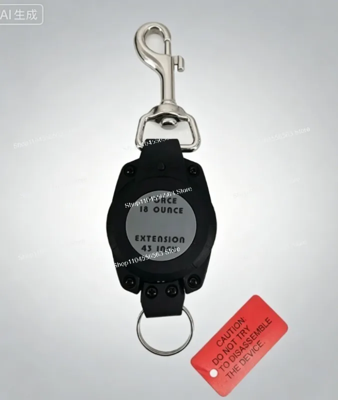 

Scuba Retractable Holder Stainless Steel Wire-Gate Carabiner Clip 18x5.5cm Diving Gear Tether