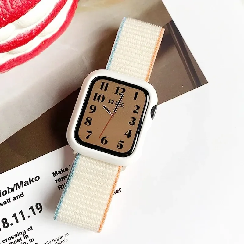 Nylonowa pętla do pasek do Apple Watch Ultra-2 49mm 44mm 40mm 45mm 41mm sportowa bransoletka z serii pasek iwatch 9 8 se 7 6 5 4 3