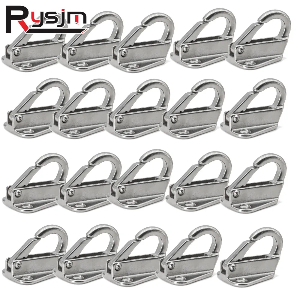 

Stainless Steel 316 Marine Boat Hardware 10PCS 20PCS Marine Boat Fender Hook Marine Fending Hook With Closed Spring Clip