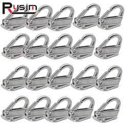 Stainless Steel 316 Marine Boat Hardware 10PCS 20PCS Marine Boat Fender Hook Marine Fending Hook With Closed Spring Clip