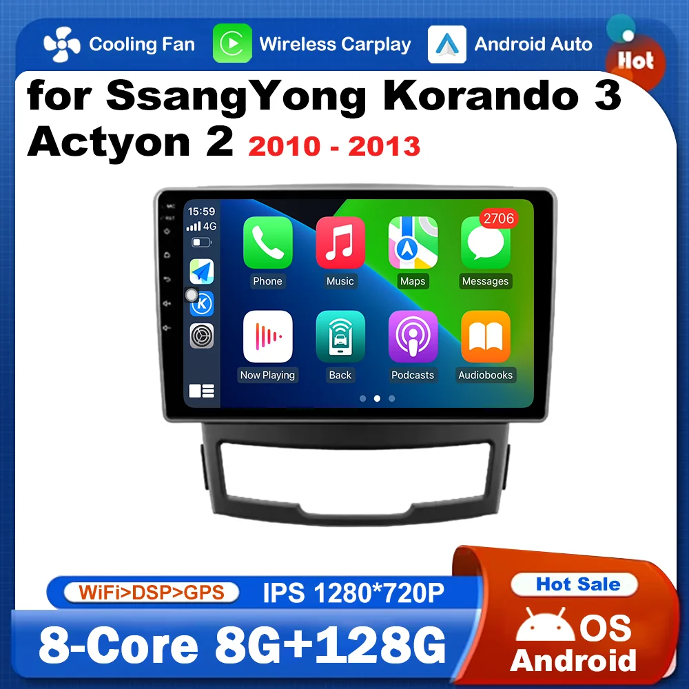 

Autoradio GPS Navi for SsangYong Korando 3 Actyon 2 2010 2011 2012 2013 Carplay WiFi Car Video Multimedia Player Android System