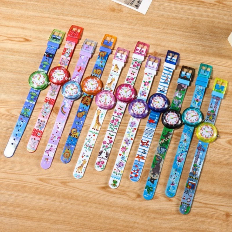 كارتون لطيف الحيوان الاطفال ساعات كوارتز الأطفال أزياء عارضة النحل زهرة ووتش للطلاب بنين بنات ساعة فتاة ووتش #2