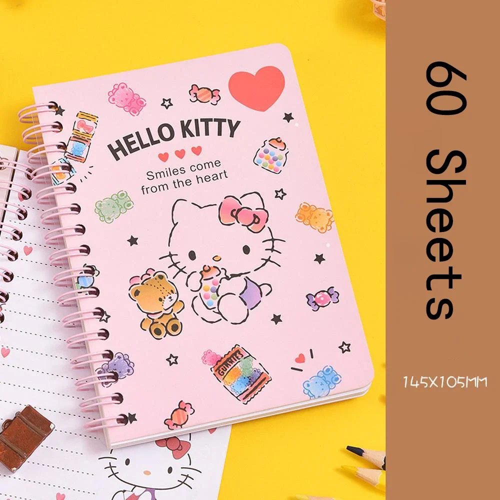 Sanrio Series Hello Kitty Melody Kuromi Cinnamoroll Children\'s Notepad Sticker Notebook Kawaii Cartoon Manual 2024 New Hot